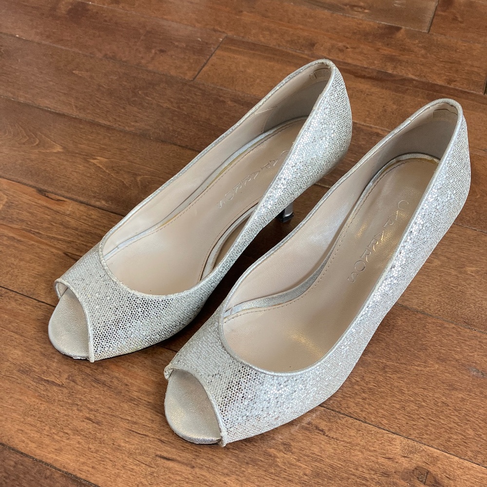 Caparros Peep Toe Sparkly Heels